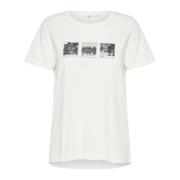 Grafische Print T-Shirt Cambodia Pictures White Cream , White , Dames