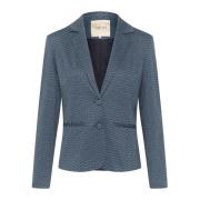 Captain Geo Dot Blazer Jas Cream , Blue , Dames