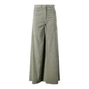 Fluwelen Wijde Pijp Groene Broek D.Exterior , Green , Dames