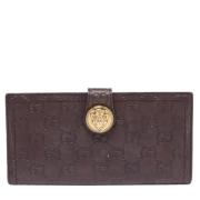 Pre-owned Leather wallets Gucci Vintage , Brown , Dames