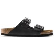 Klassieke Unisex Sandaal in Geolied Leer Birkenstock , Black , Heren