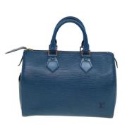 Pre-owned Leather handbags Louis Vuitton Vintage , Blue , Dames