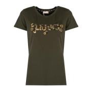 Klassieke Ronde Hals T-Shirt Liu Jo , Green , Dames