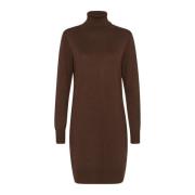 Donker Eiken Melange Rollneck Jurk Saint Tropez , Brown , Dames