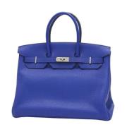 Pre-owned Leather handbags Hermès Vintage , Blue , Dames