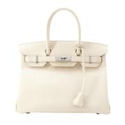 Pre-owned Leather handbags Hermès Vintage , White , Dames