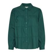 Ruches Shirt Sea Moss Cream , Green , Dames