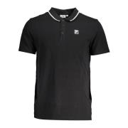 Zwarte Polo Met Korte Mouwen Fila , Black , Heren