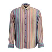 Blauw Overhemd Lange Mouw Button Down Gant , Multicolor , Heren