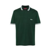 Groen Poloshirt met Logo Borduursel Gucci , Green , Heren