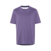 Paarse Katoenen Crew Neck T-shirt Brunello Cucinelli , Purple , Heren