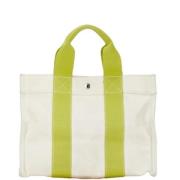 Pre-owned Canvas handbags Hermès Vintage , White , Dames