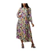 Groene Bloemen Midi Overhemdjurk Y.a.s , Multicolor , Dames