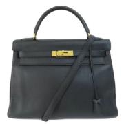 Pre-owned Leather handbags Hermès Vintage , Black , Dames