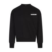 Zwarte Crew Neck Sweatshirt met Smile Barrow , Black , Heren