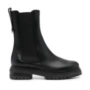 Zwarte Elastische Kalfsboot Sergio Rossi , Black , Dames