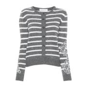 Grijze Wollen Trui met Strepen Ermanno Scervino , Gray , Dames