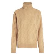 Klassieke Kabel Coltrui Tommy Hilfiger , Beige , Dames