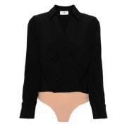 Zwarte Shirt Bodysuit Elisabetta Franchi , Black , Dames