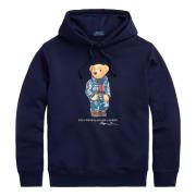 Navy Denim Bear Sweatshirt Polo Ralph Lauren , Blue , Heren