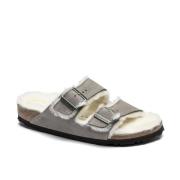 Shearling Stone Coin Arizona Sandalen Birkenstock , Gray , Dames