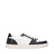 Witte Leren Sneakers met Logo Tod's , Black , Heren