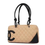 Pre-owned Leather chanel-bags Chanel Vintage , Beige , Dames