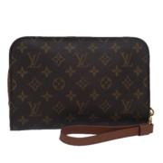 Pre-owned Canvas clutches Louis Vuitton Vintage , Brown , Dames