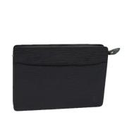 Pre-owned Leather clutches Louis Vuitton Vintage , Black , Dames