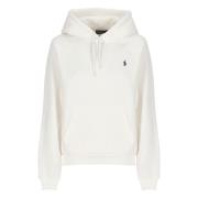 Witte Katoenen Hoodie met Iconisch Logo Ralph Lauren , White , Dames