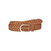 Leren Riem Cognac/Goud Freewear Bruin Vero Moda , Brown , Dames