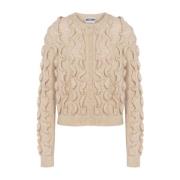 Ruffled Wool Blend Sweater Moschino , Beige , Dames