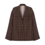 Zijden Bruine Top met Lange Mouwen Moschino , Brown , Dames