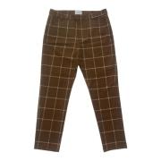 Slim Fit Chino Broek Dondup , Brown , Heren