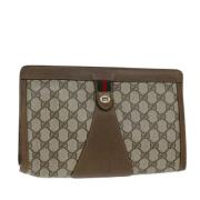 Pre-owned Canvas clutches Gucci Vintage , Beige , Dames