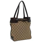 Pre-owned Canvas gucci-bags Gucci Vintage , Beige , Dames