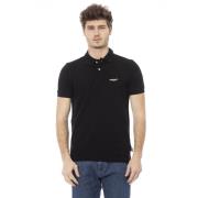 Korte Mouw Polo Shirt met Voorborduurwerk Baldinini , Black , Heren