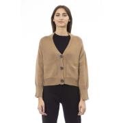 Cardigan met knoopsluiting en zakken Alpha Studio , Beige , Dames