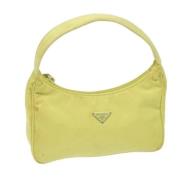 Pre-owned Nylon pouches Prada Vintage , Yellow , Dames