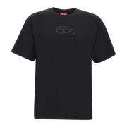 Zwarte T-shirts en Polos voor Mannen Diesel , Black , Heren