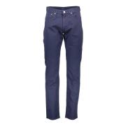 Blauwe Slim Broek met Logo Gant , Blue , Heren