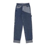 Baggy Denim Werkbroek Blauw/Wit Karl Kani , Blue , Heren