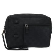 Pre-owned Canvas clutches Gucci Vintage , Black , Dames