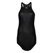 Zwarte Geribbelde Tanktop Rick Owens , Black , Dames