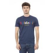 Korte Mouw Ronde Hals T-Shirt Baldinini , Blue , Heren