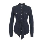 Denim Shirt met Ronde Zoom Liu Jo , Blue , Dames