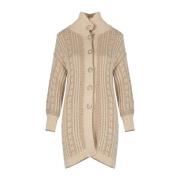 Elegante Vest met Opstaande Kraag Liu Jo , Beige , Dames