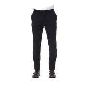 Stijlvolle Broek met Knoop- en Ritssluiting Trussardi , Black , Heren