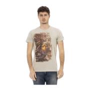 Korte Mouw Ronde Hals T-Shirt Trussardi , Beige , Heren