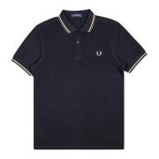 Moderne Katoenen Polo Met Dubbele Streep Fred Perry , Blue , Heren